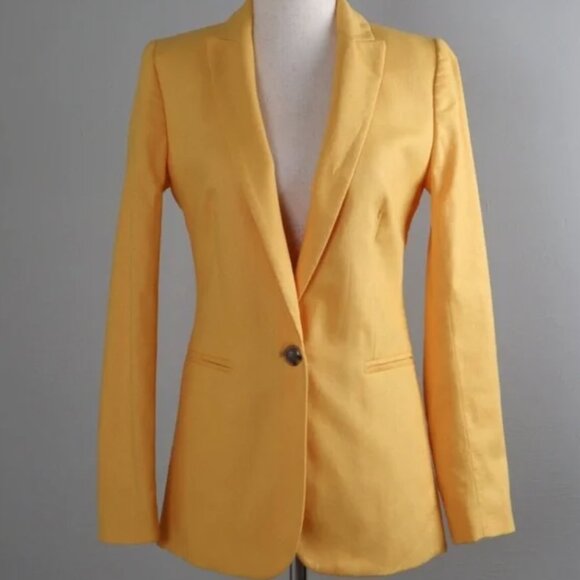 J Crew Linen-blend Cotton One-Button Blazer - Picture 1 of 3